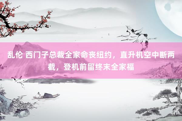 乱伦 西门子总裁全家命丧纽约，直升机空中断两截，登机前留终末全家福