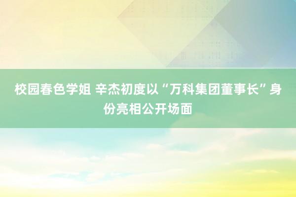 校园春色学姐 辛杰初度以“万科集团董事长”身份亮相公开场面