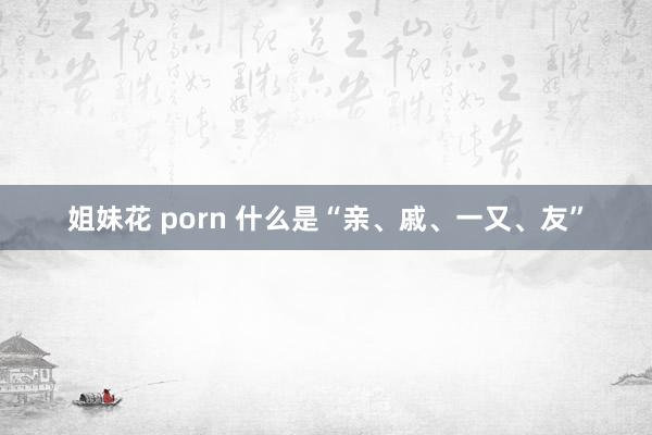 姐妹花 porn 什么是“亲、戚、一又、友”