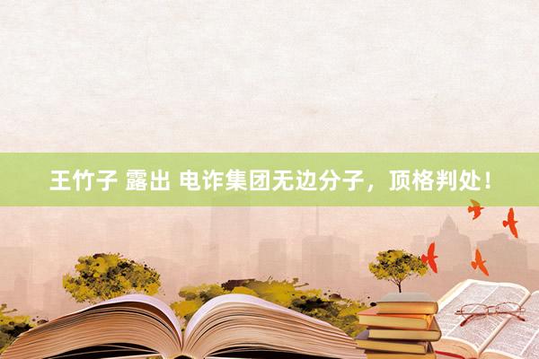 王竹子 露出 电诈集团无边分子，顶格判处！